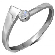 Simple Rainbow Moonstone Silver Ring, r75